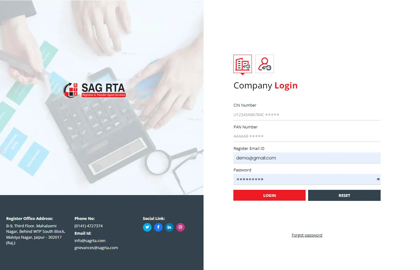 SAG RTA Dashboard for Companies
