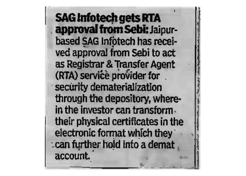 Times of India About SAG RTA
