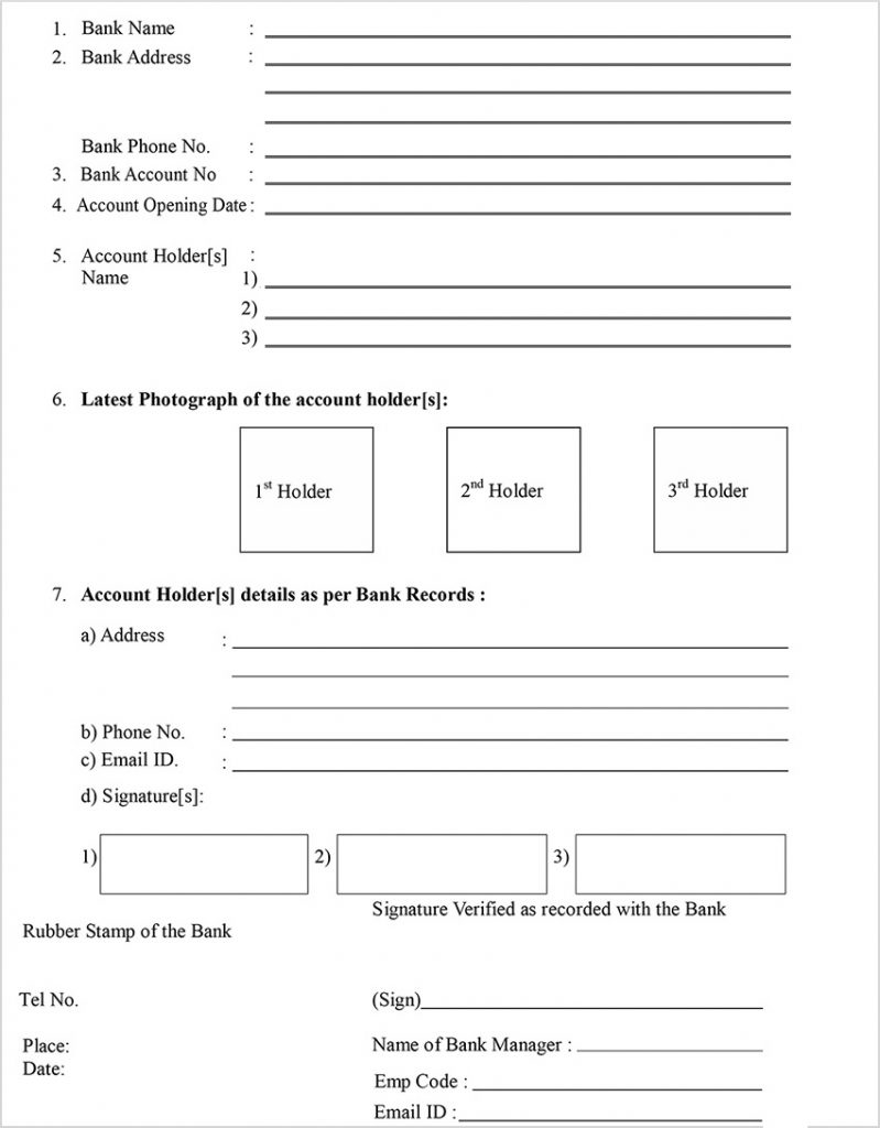 Shareholder Signature Confirmation Form