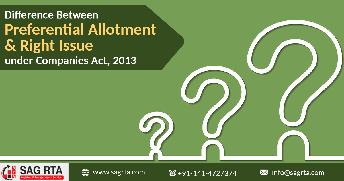 Difference Between Preferential Allotment & Right Issue