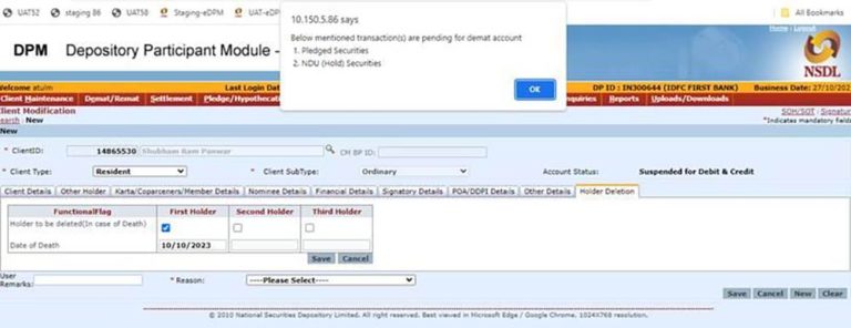 Transmission of Security Guidelines in Joint Demat Accounts i.e. Name ...